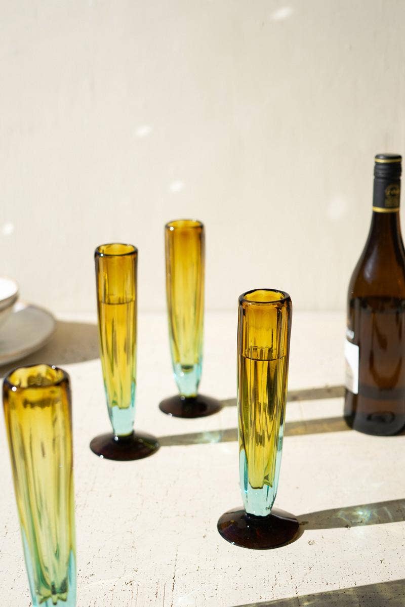 Amber Fluted Champagne Glass
