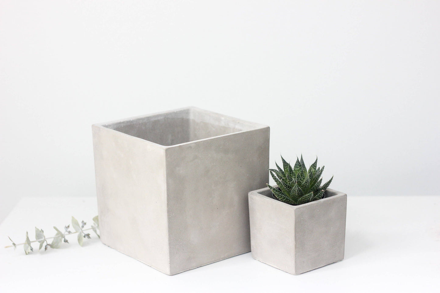 Mini Concrete Cement Square Cube Planter Pot: 3"