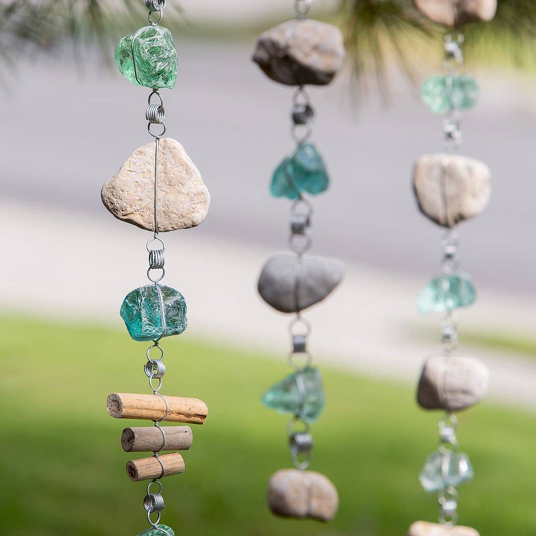 Stones & Glass Garland with Driftwood