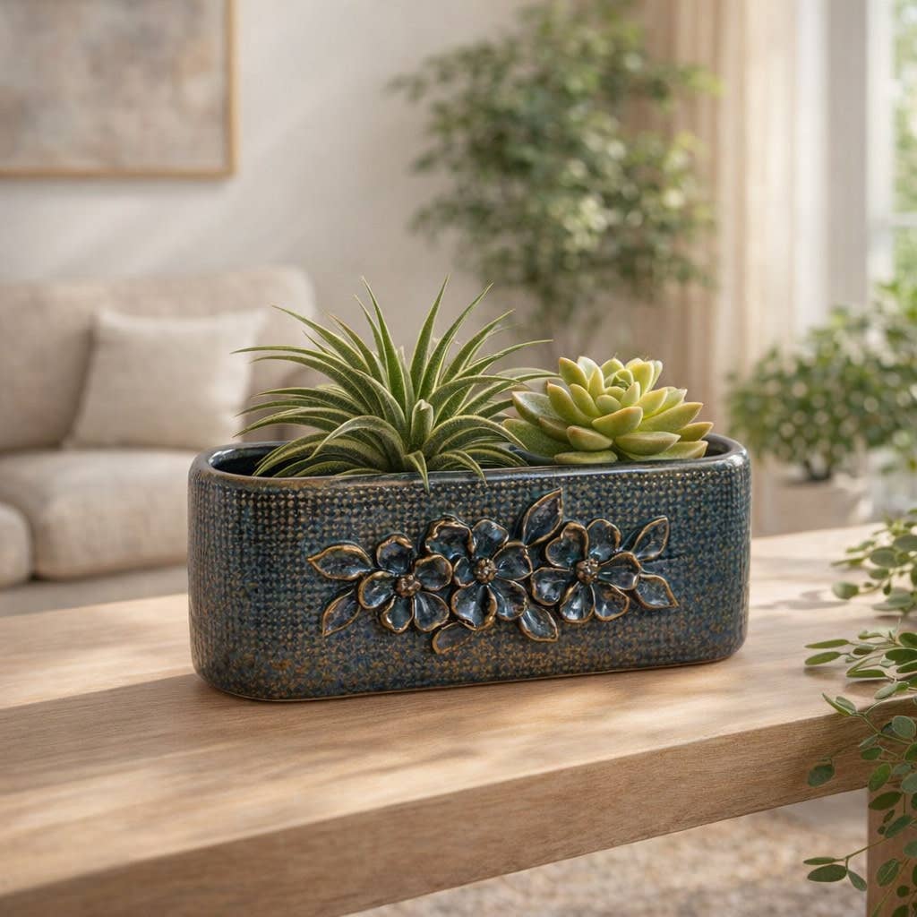 Floral Applique Planter