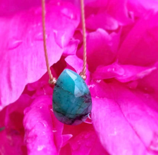 Emerald Teardrop 16" Necklace