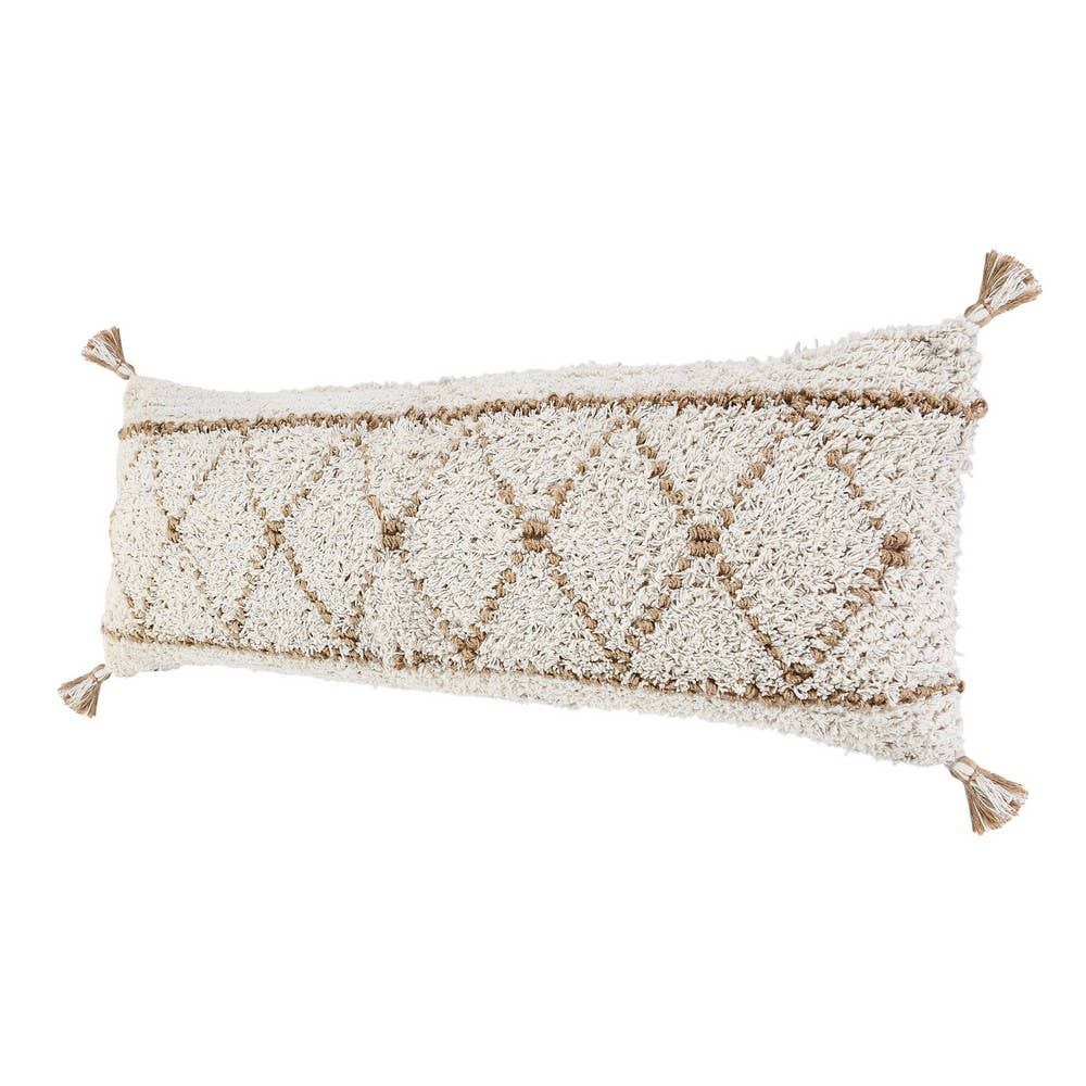 Diamond Jute & Cotton Throw Pillow