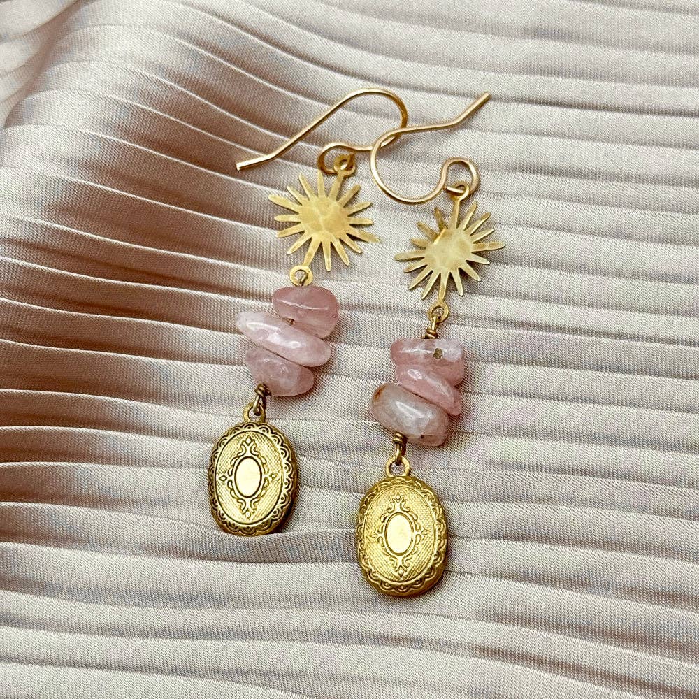 Silver Charm Locket Earrings