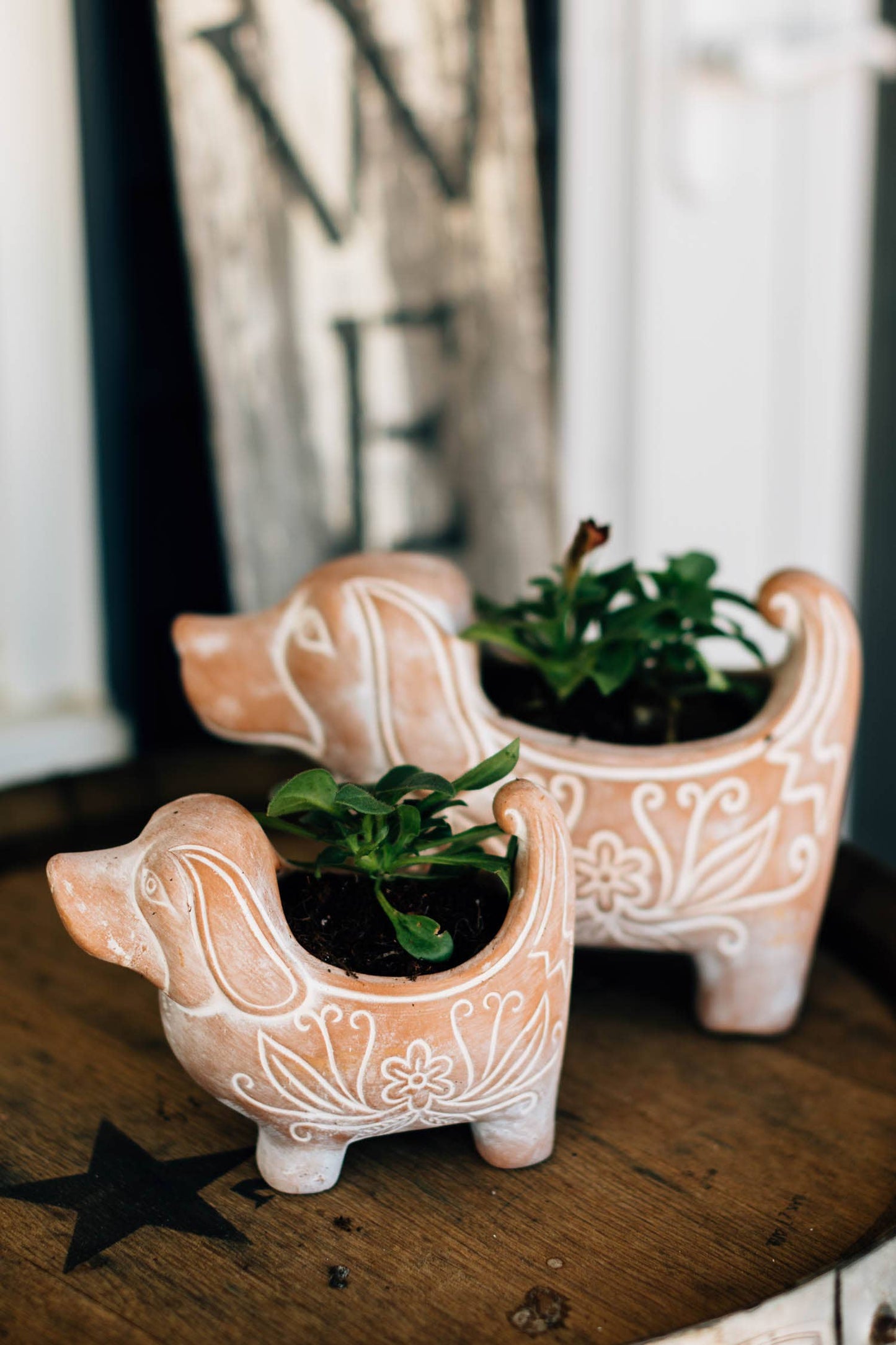 Terracotta Dog Planter