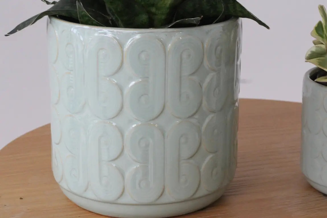 Retro Design Sage Green Glazed Pot