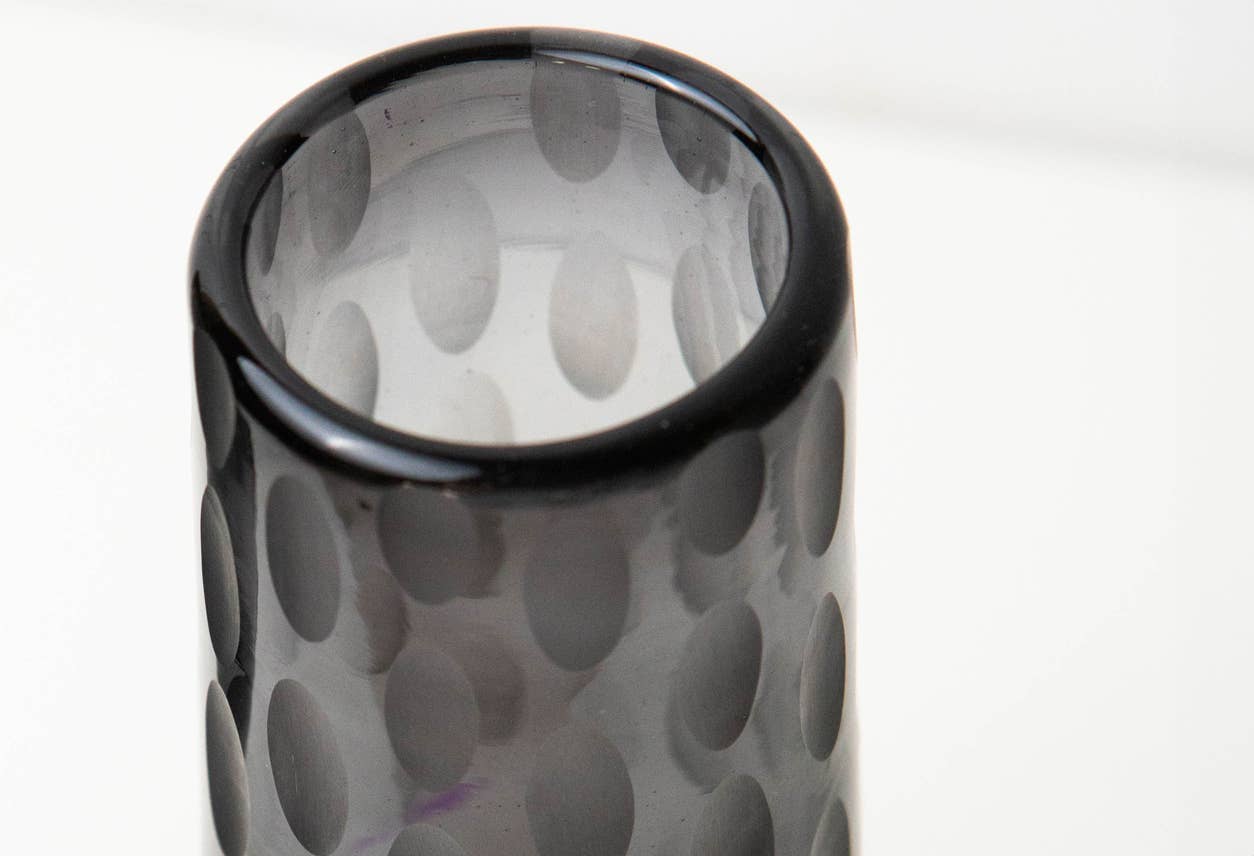 Smoke Etched Champagne Glass Set