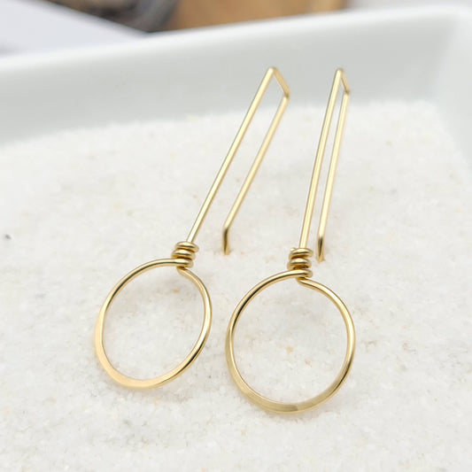 Gold Thread Hoop Earrings