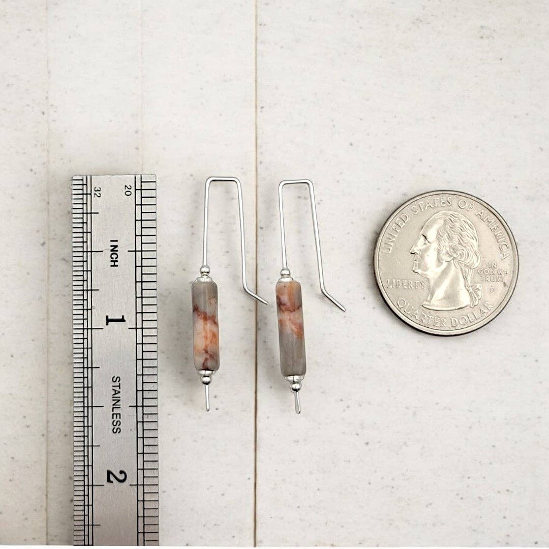 Sterling Silver & Jasper Threader Earrings