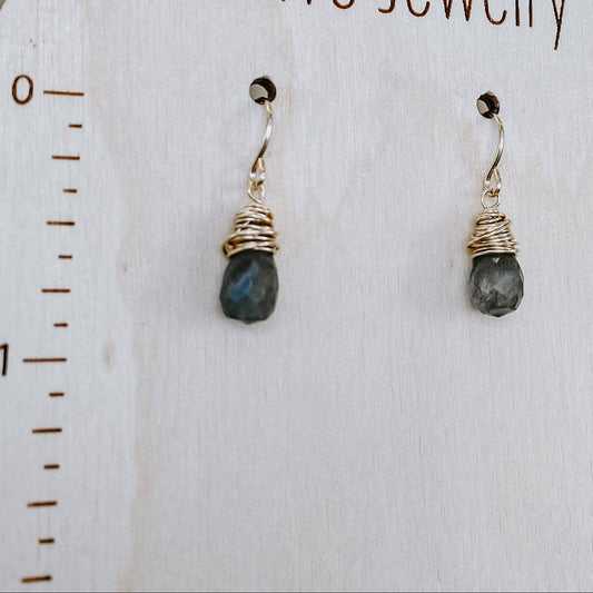 Mini Labradorite Drop Earrings