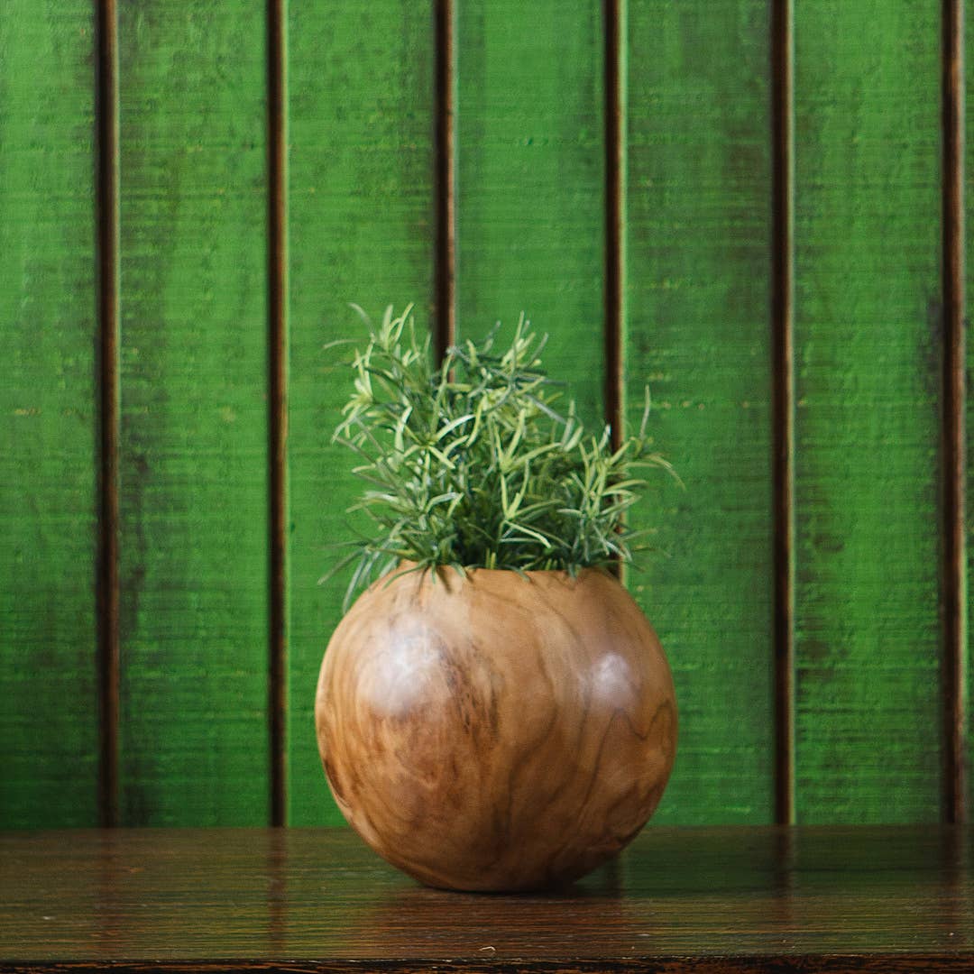 Teak Ball Pot