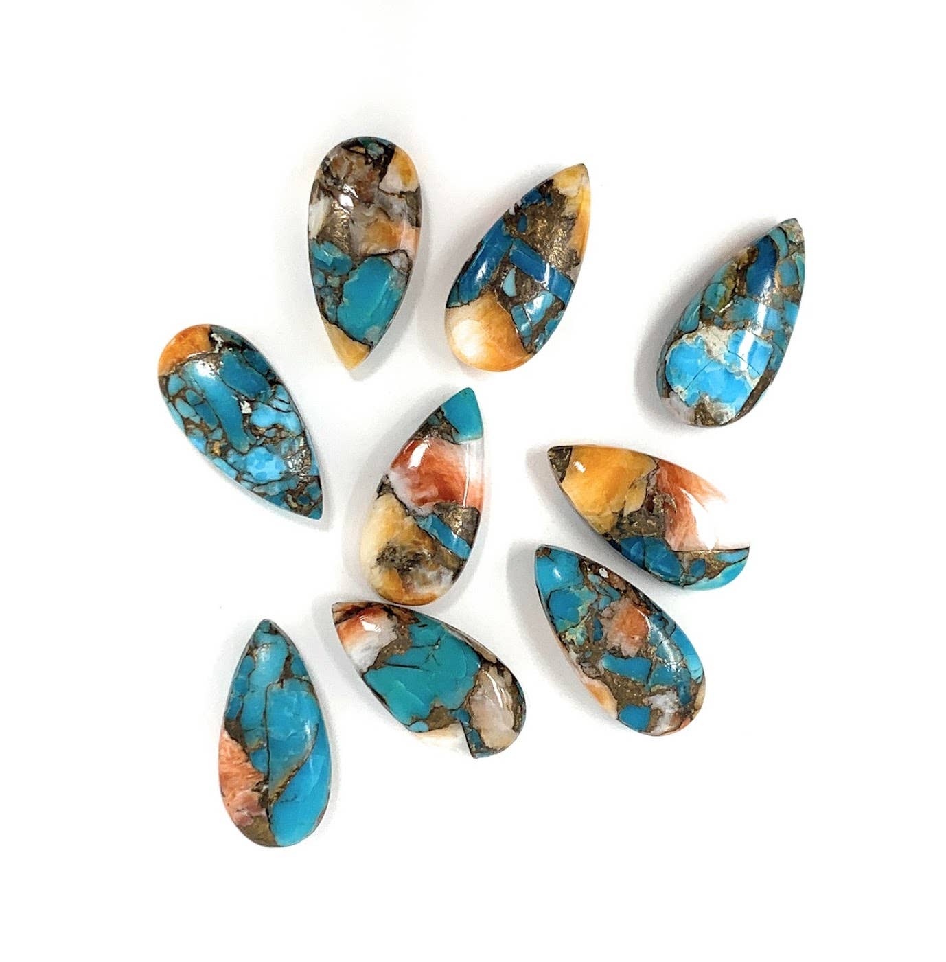 Copper Oyster Turquoise 16" Teardrop Necklace