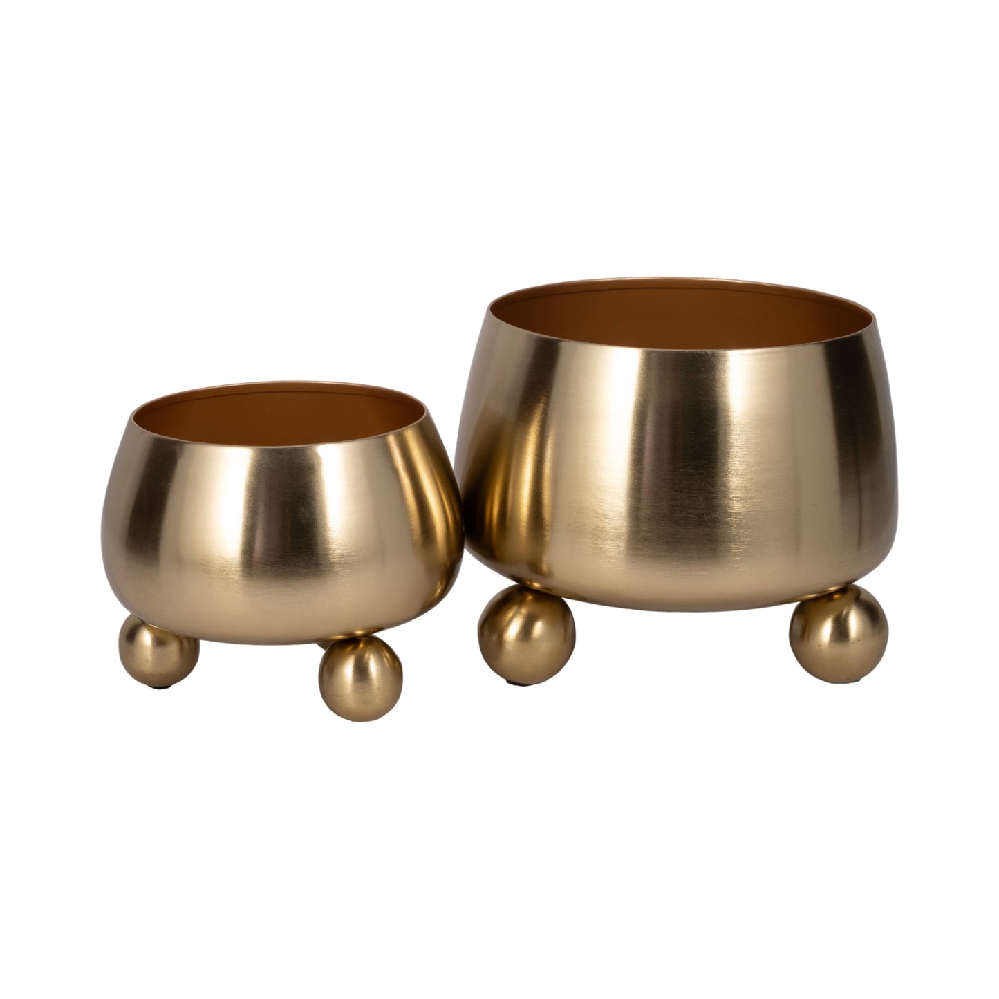 Gold Metal Ball Footed Pot