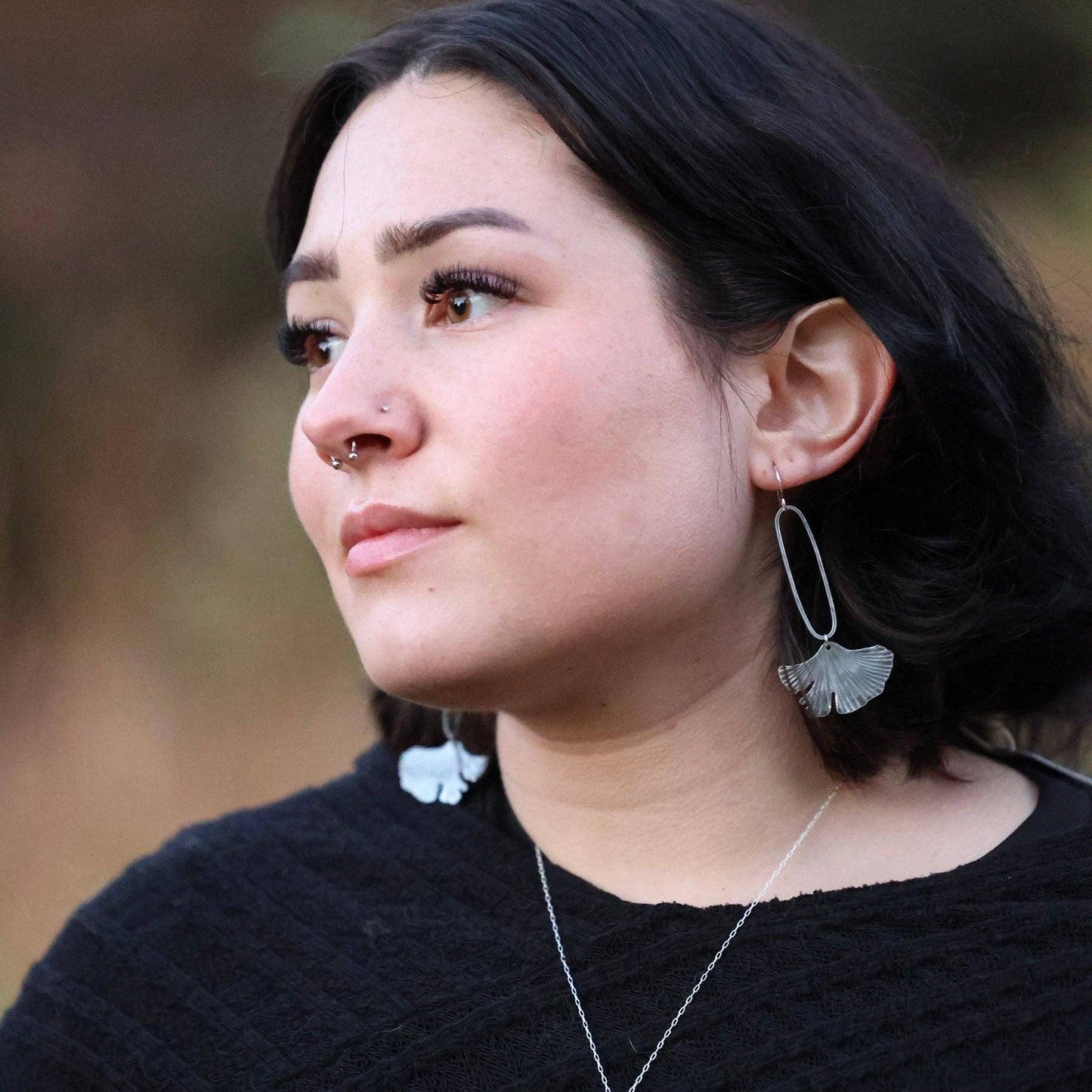 Ginkgo Pendant Earrings