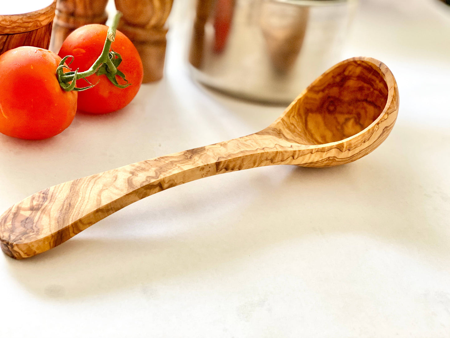 Olive Wood Ladle: 12"