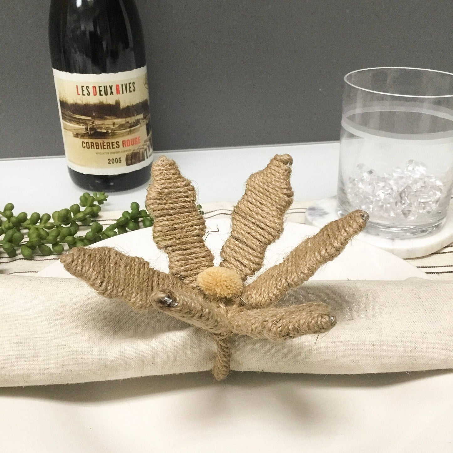 Jute Flower Napkin Ring