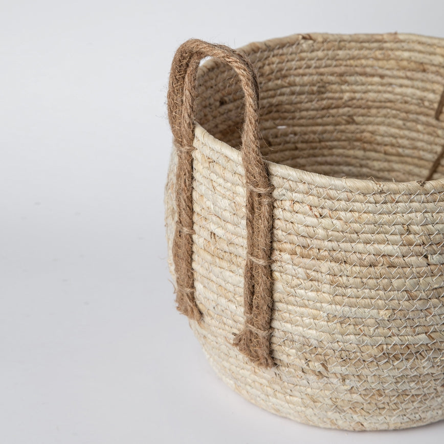 Round Grass Basket With Handles