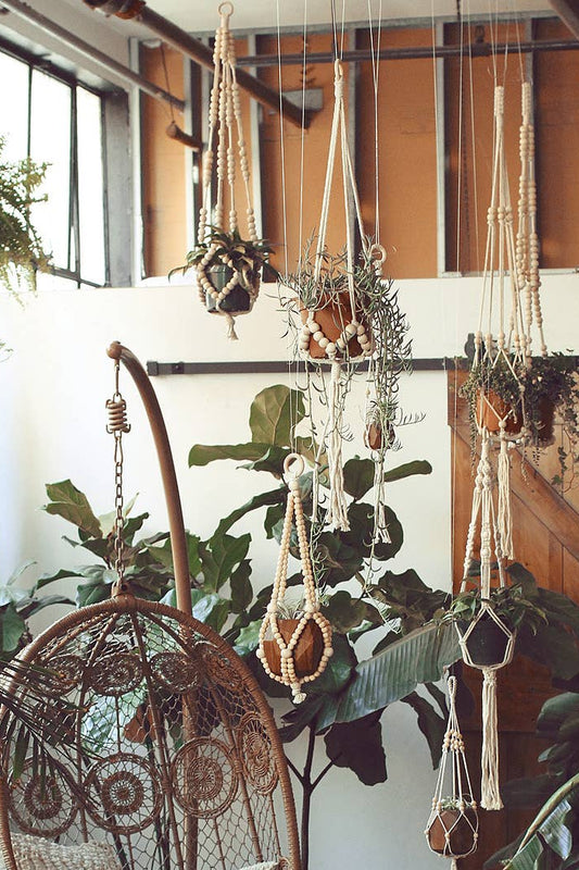 36" Beaded Plant Hanger - Fits 4"-10" Planter