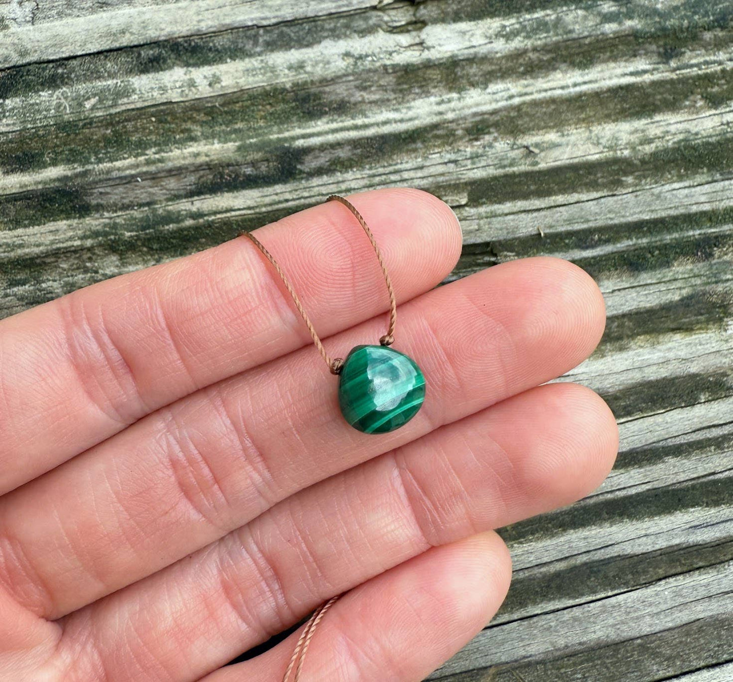 Malachite Teardrop 16" Necklace