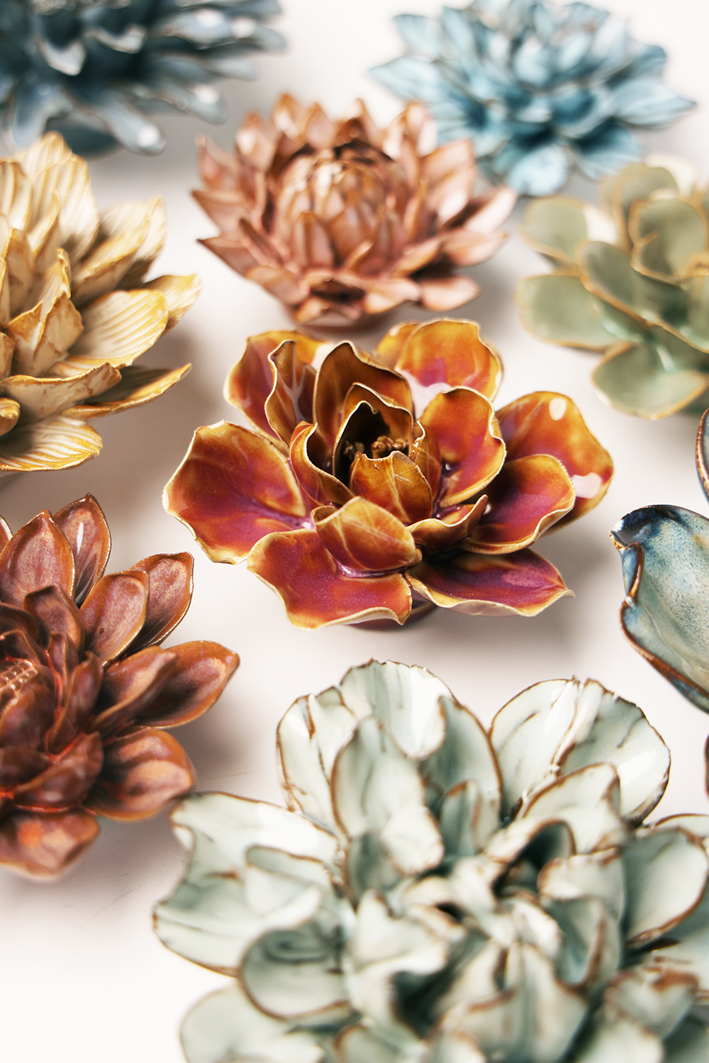 Caramel Ceramic Wall Flower