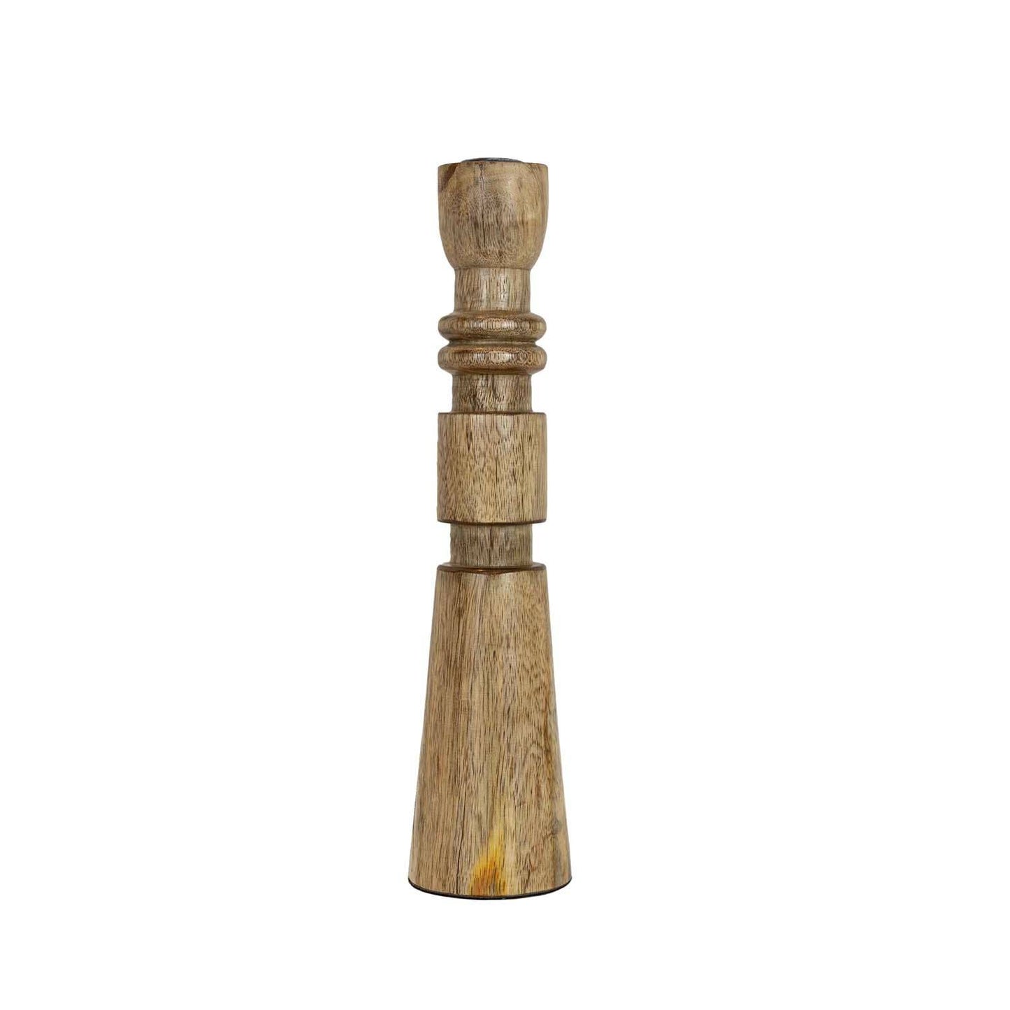 Yuma Wood Carved Taper Candle Holder