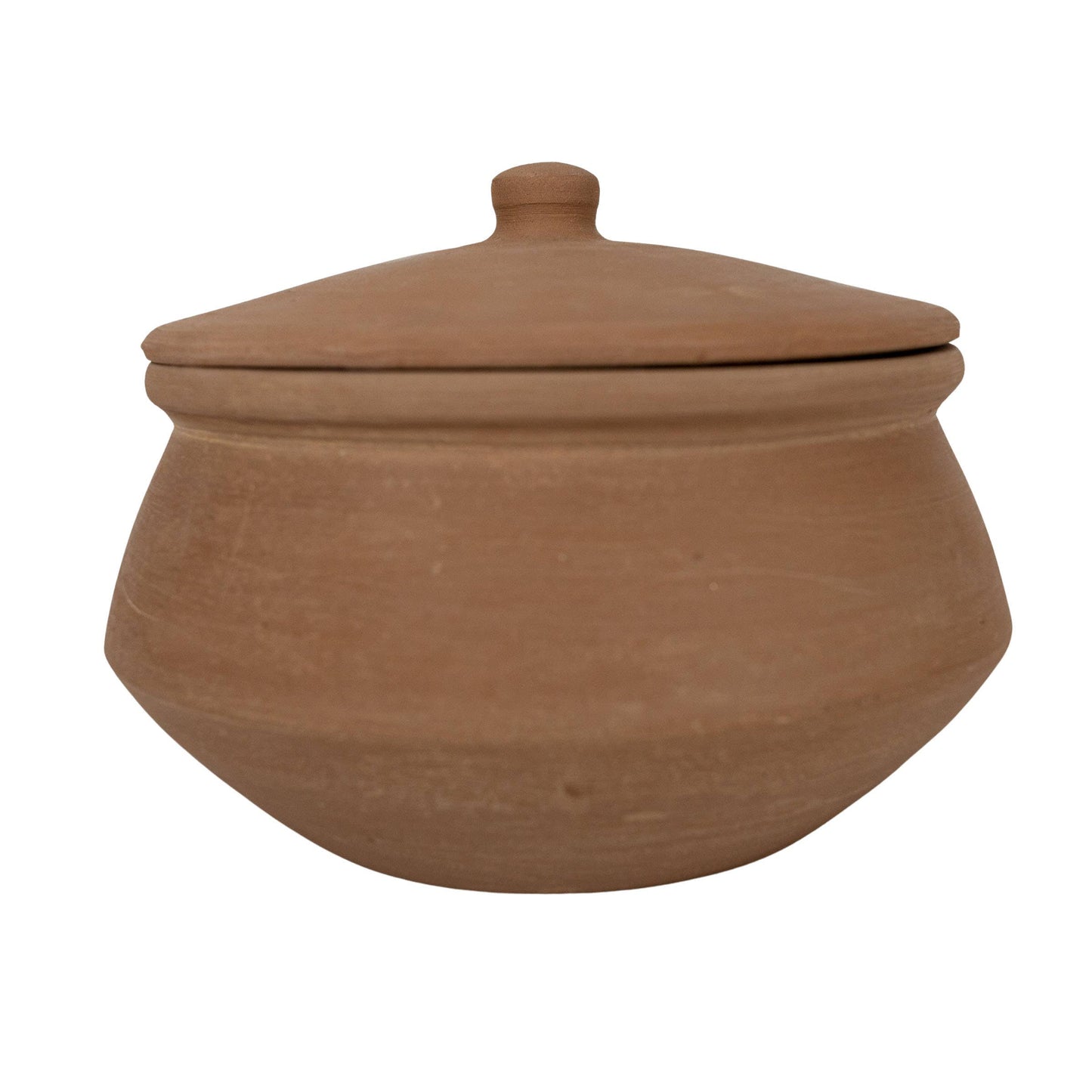 Natural Terracotta Serving Pot with Lid