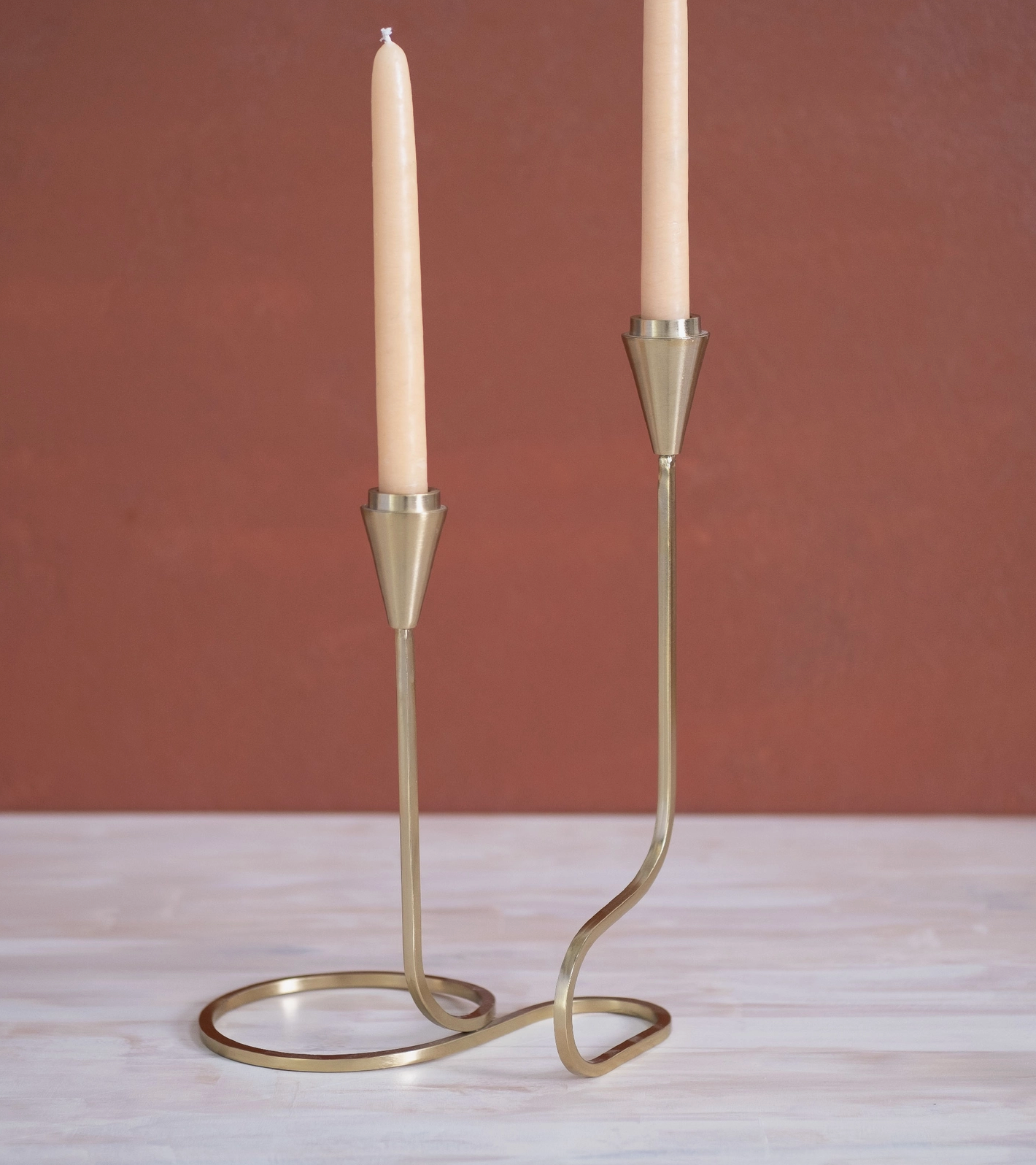 Gold Loop Taper Candle Holder