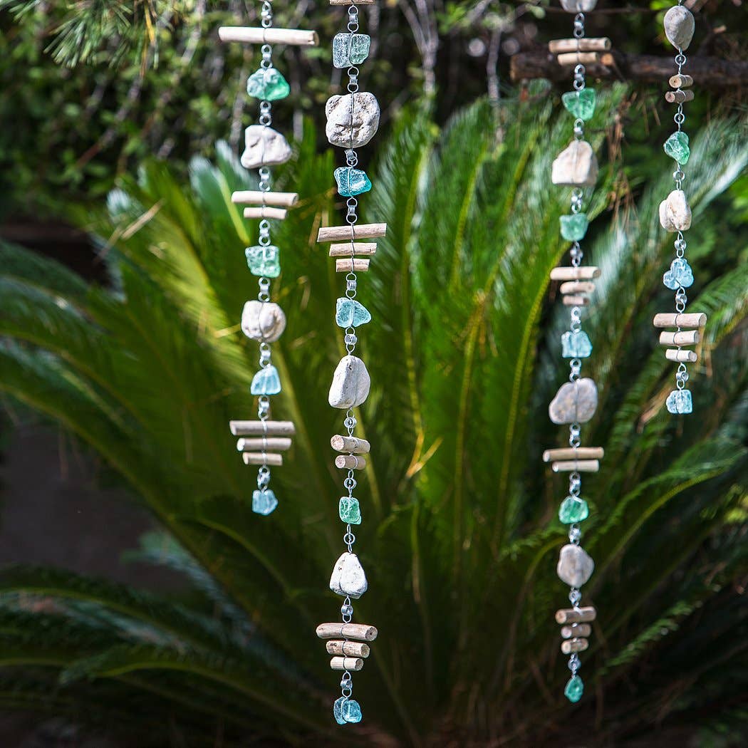 Stones & Glass Garland with Driftwood