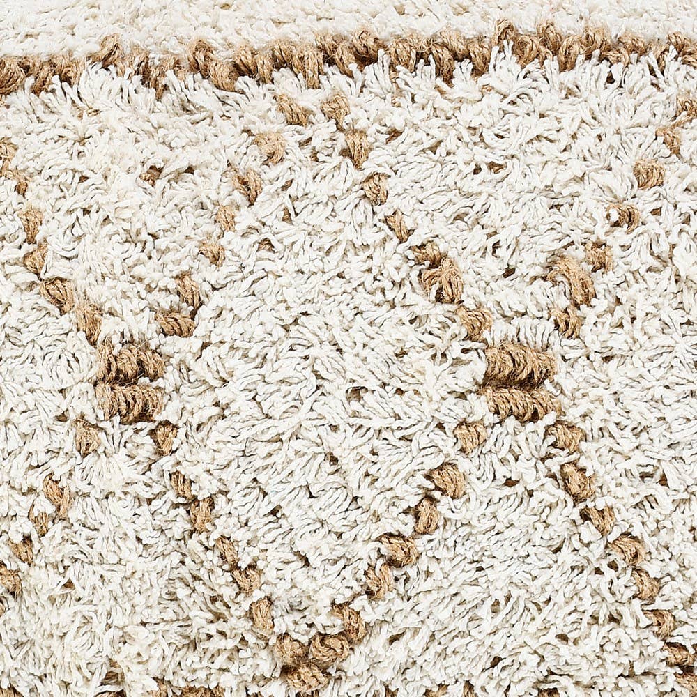 Diamond Jute & Cotton Throw Pillow