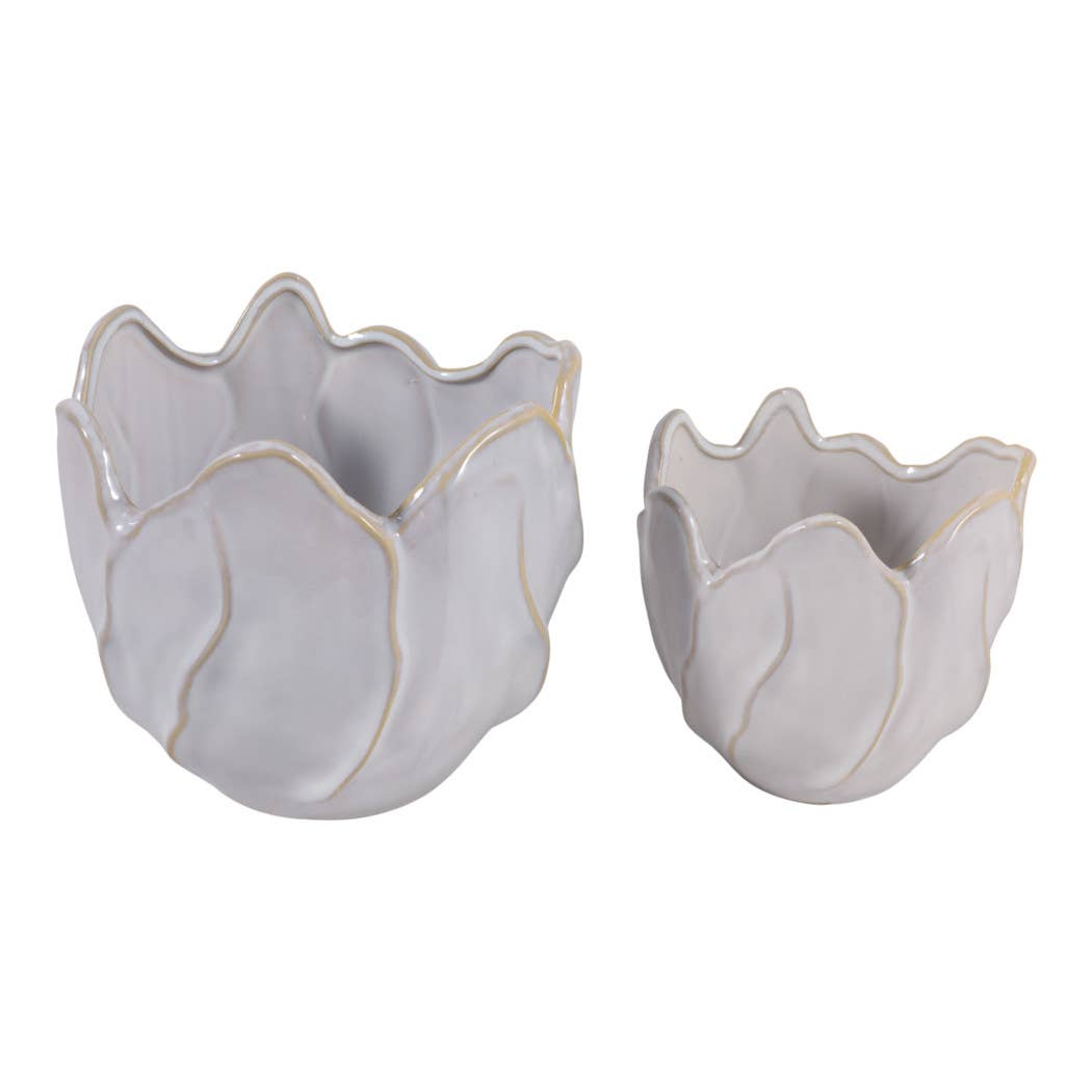 Flower Petal Ivory Pot