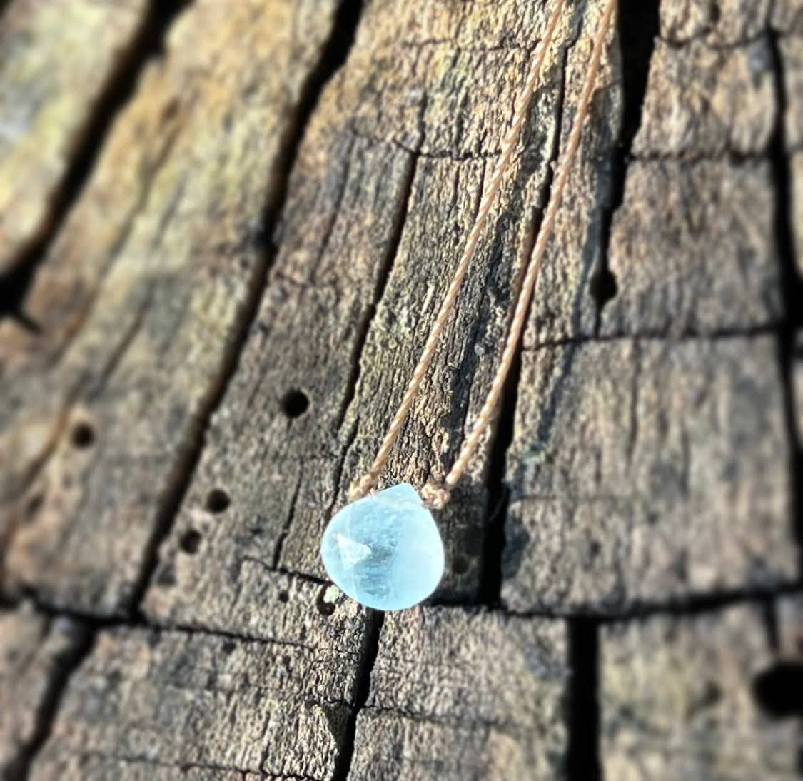 Aquamarine Teardrop 16" Necklace