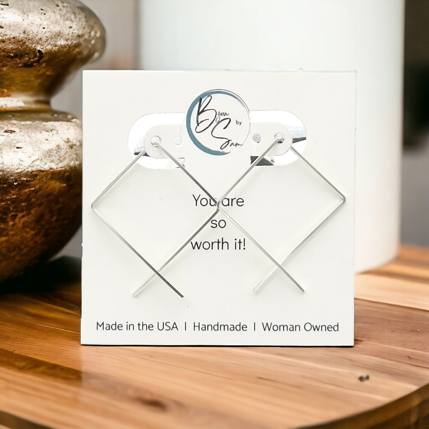 Sterling Silver Square Hoop Earrings