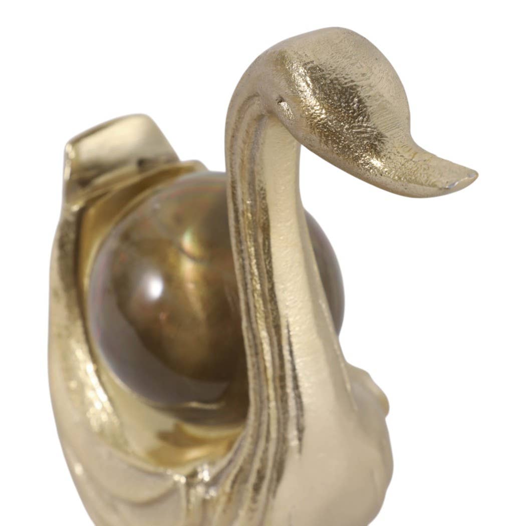 Gold Metal Swan Decor