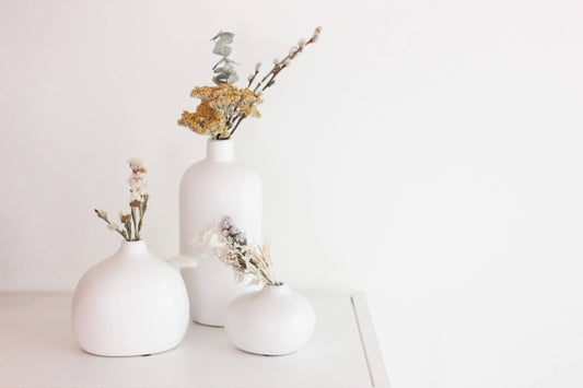 Bud Vases In Matte White