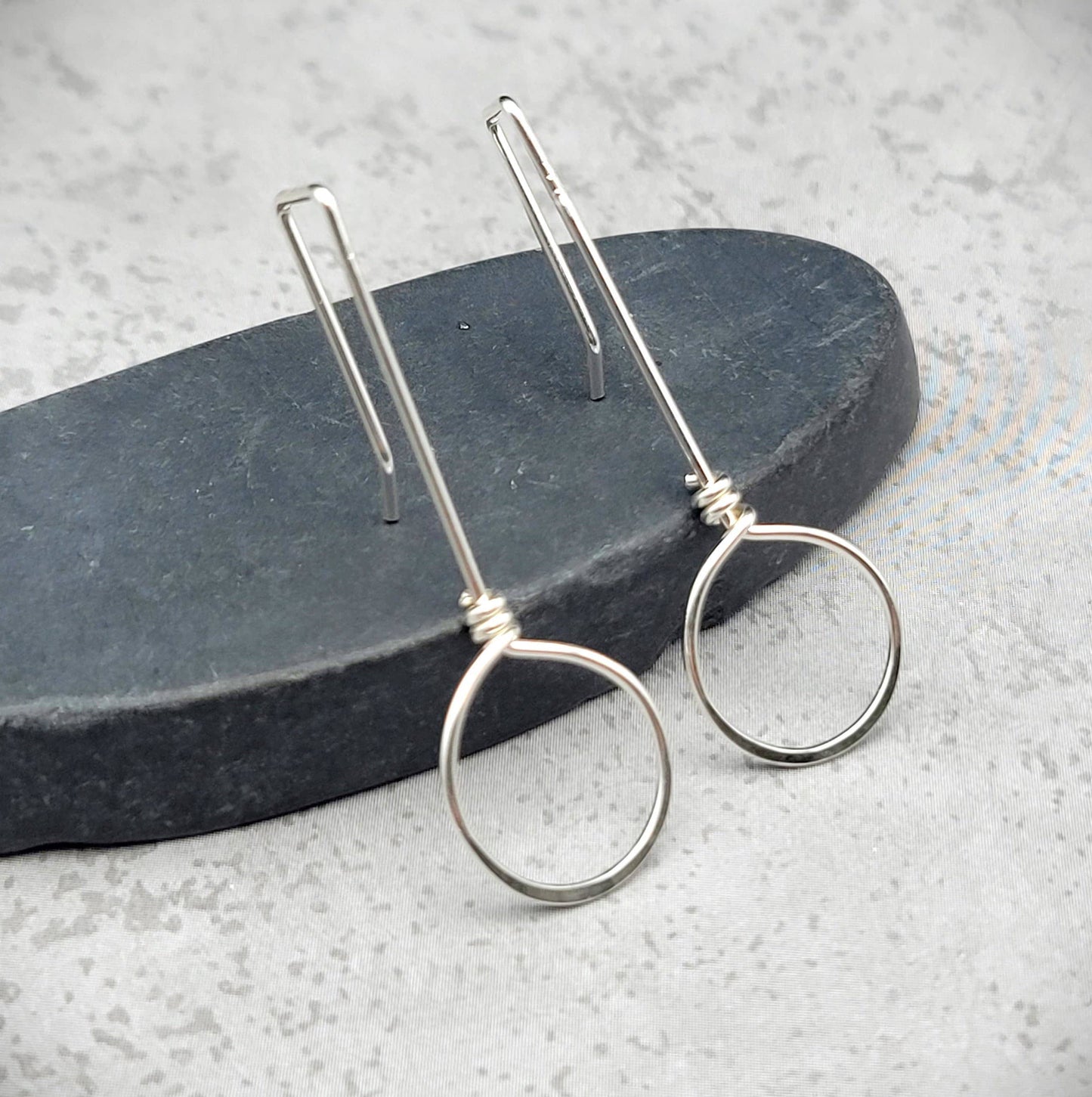 Sterling Silver Threader Hoop Earrings