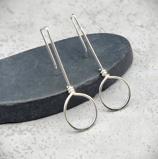 Sterling Silver Threader Hoop Earrings