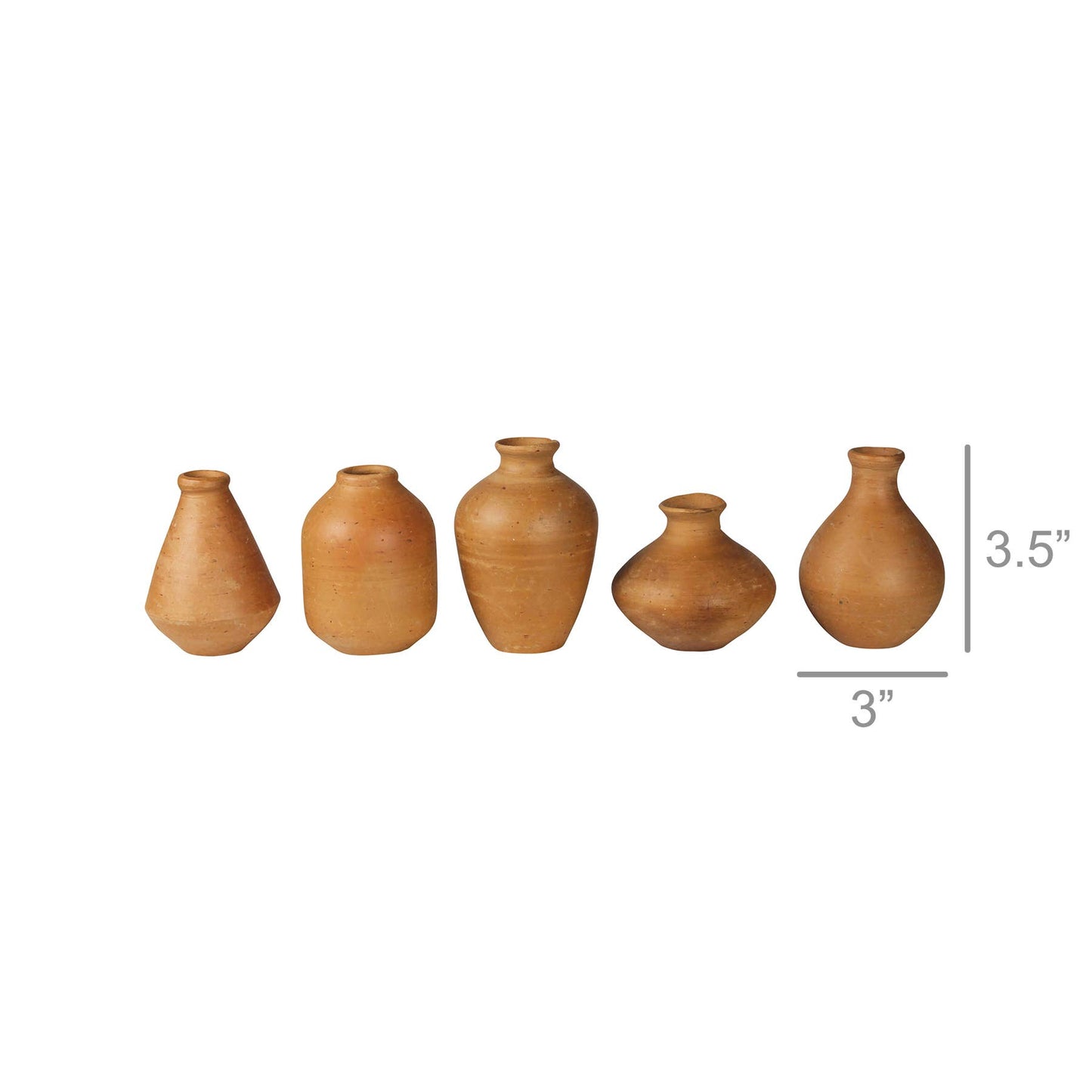 Tiny Terra Cotta Vase Set/5