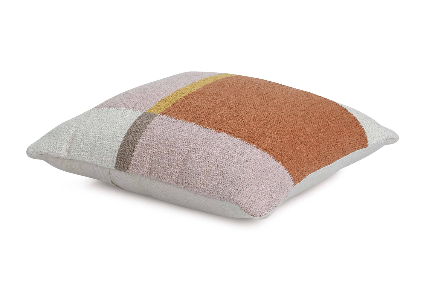 Geometric White & Brown Throw Pillow