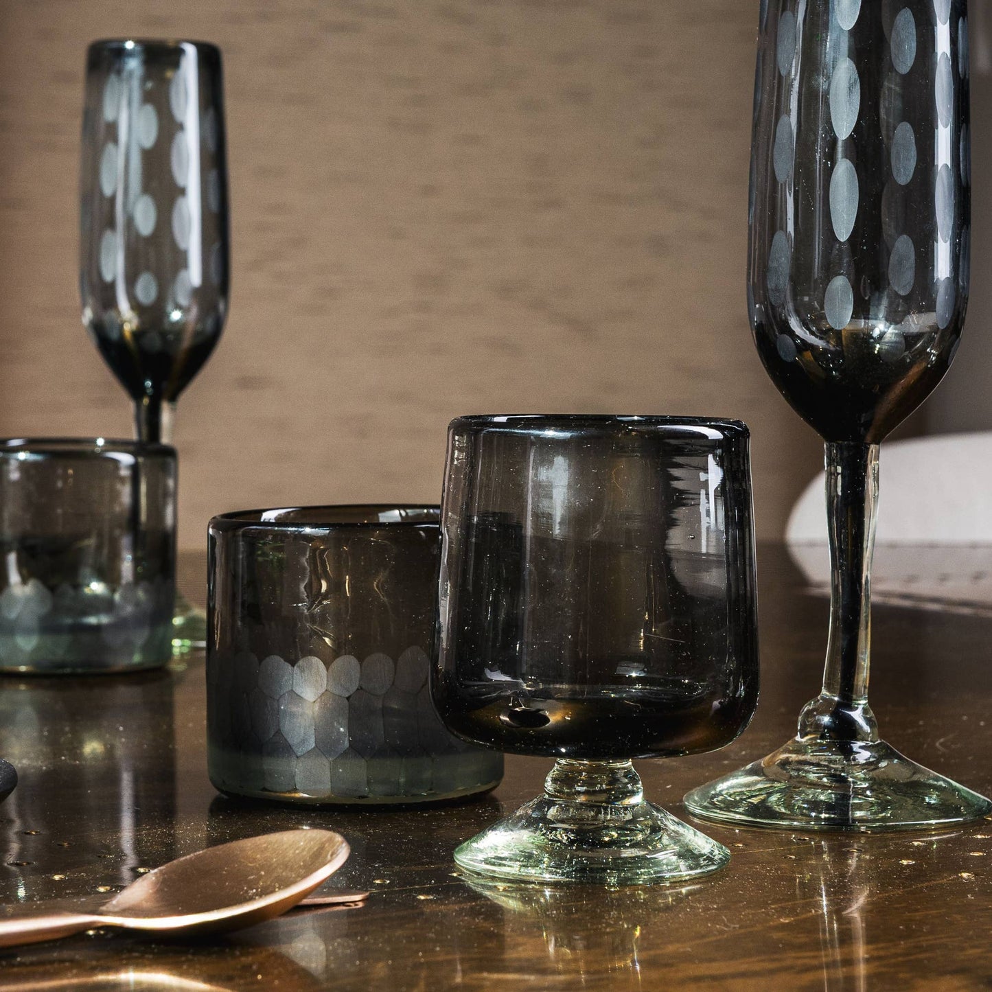 Smoke Short Stemmed Glass Set