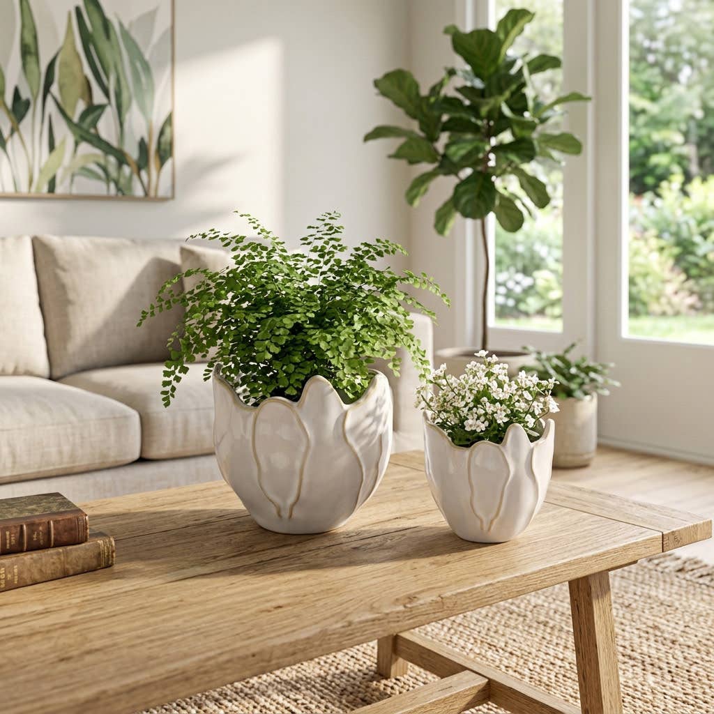 Flower Petal Ivory Pot