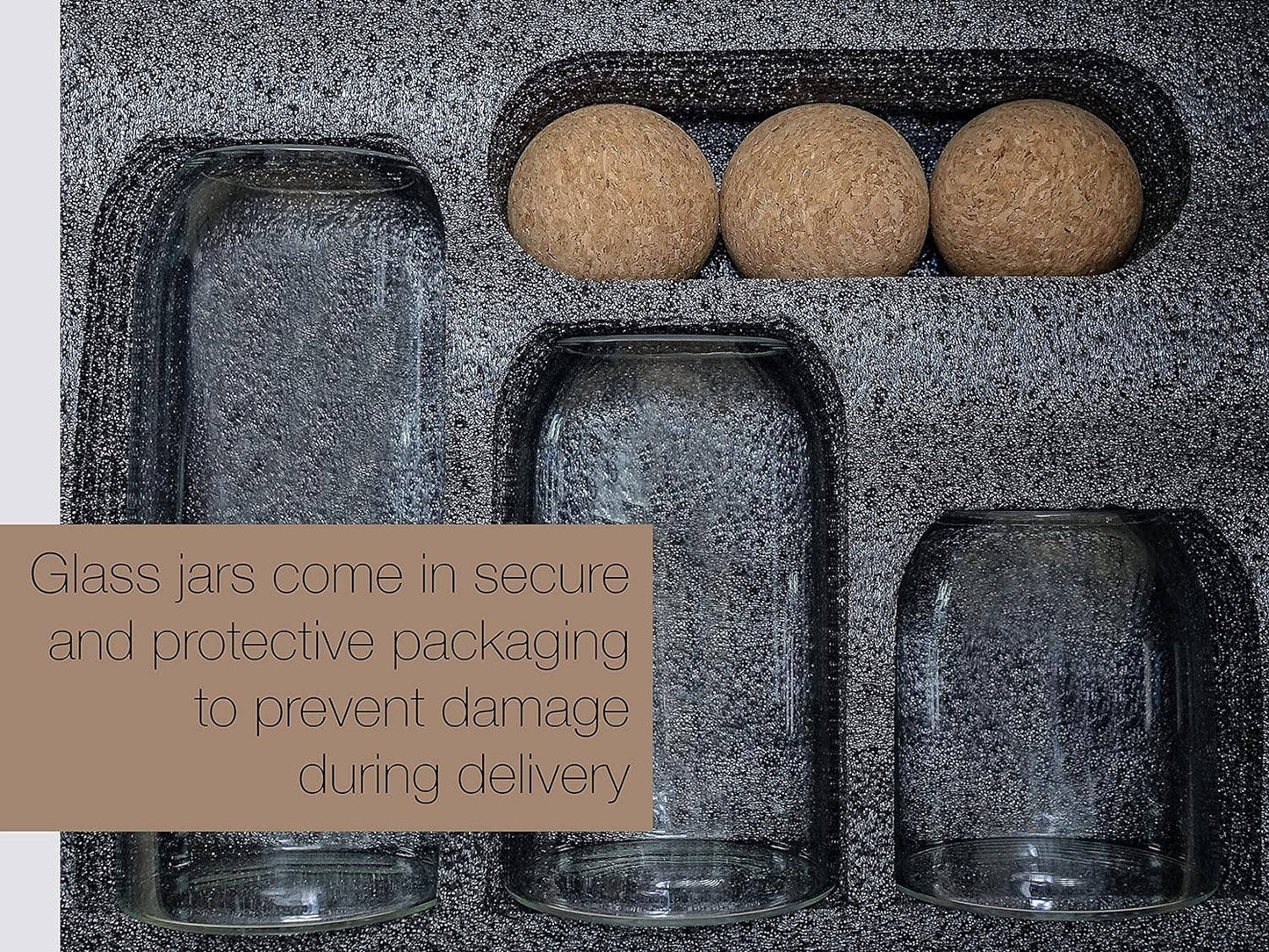 Cork Top Storage Jars Set of 3