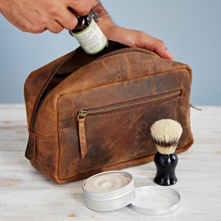 Buffalo Leather Wash Bag