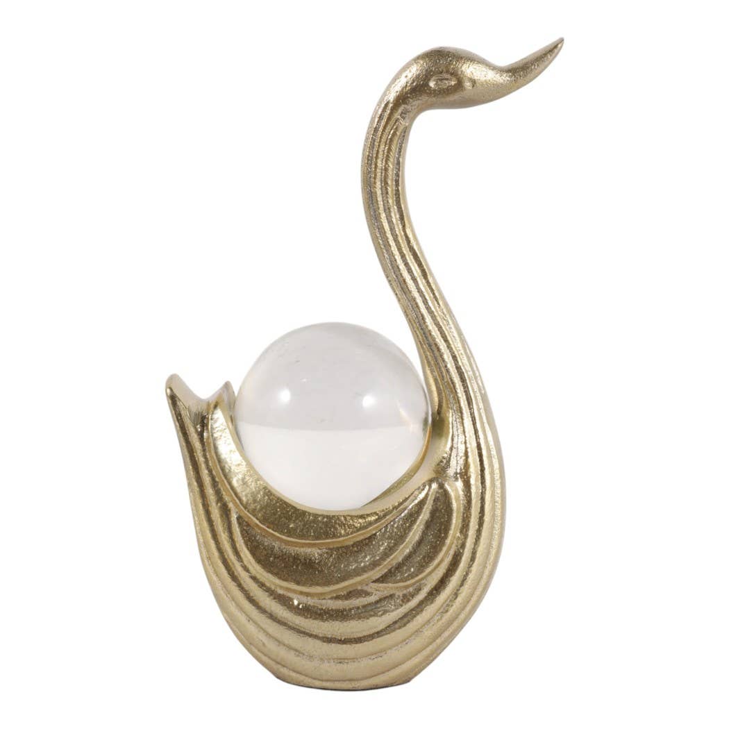 Gold Metal Swan Decor