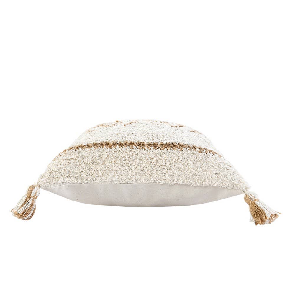Diamond Jute & Cotton Throw Pillow