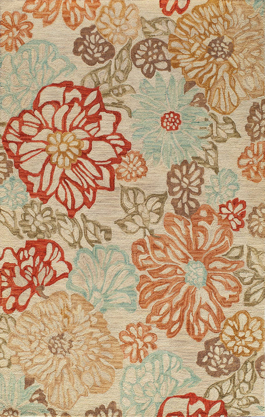 Beige Floral Runner 2'3" X 8'