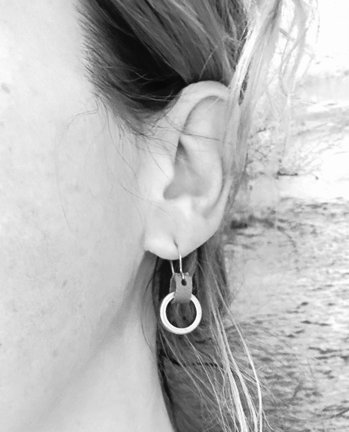 Ring Leather & Brass Earrings