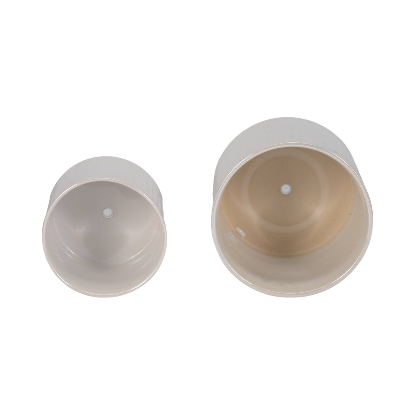 Ivory Ceramic Glossy Footed Pot