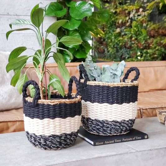 Ula Black Stripe Basket