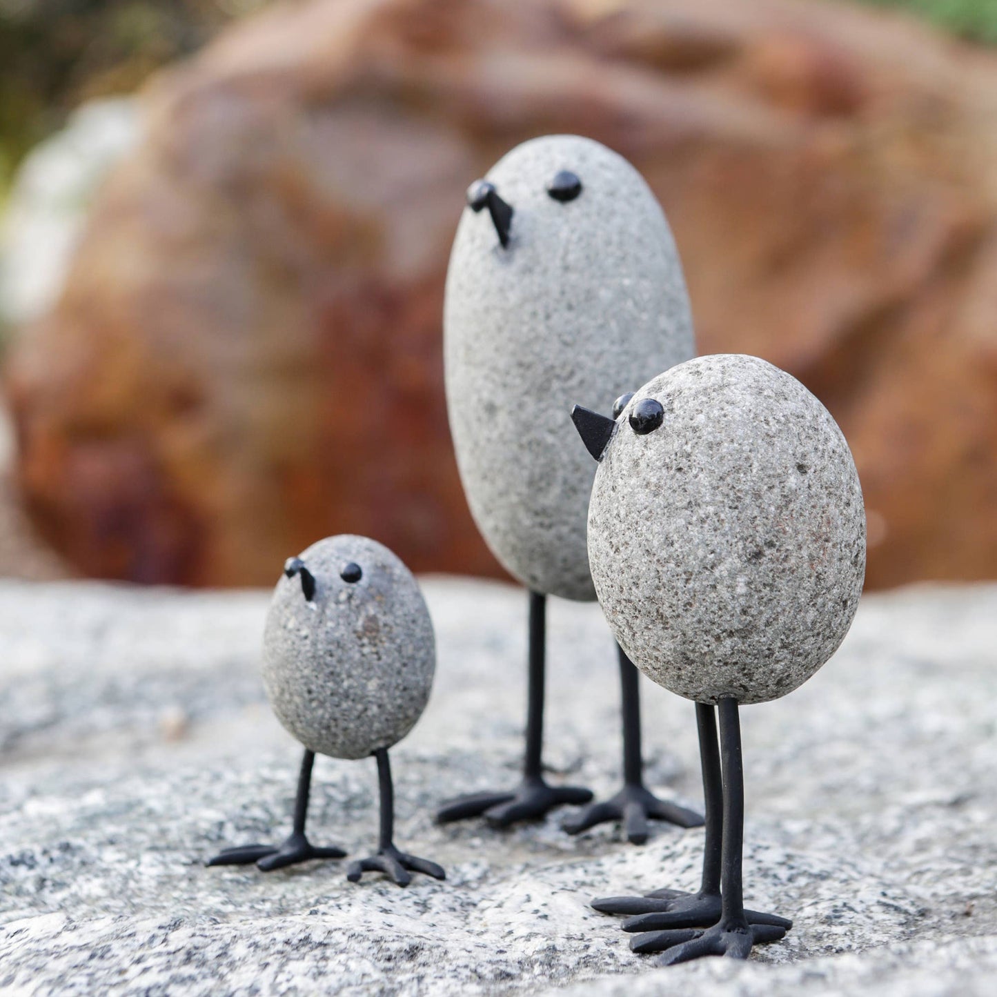 Beach Pebble Birds - Mini, Set of 3   3.5/ 4.5/ 7"H