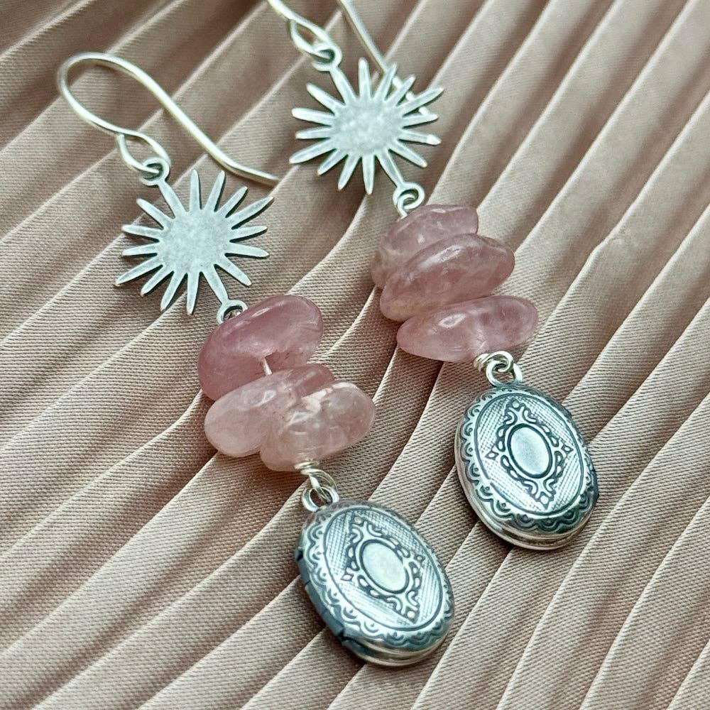 Silver Charm Locket Earrings
