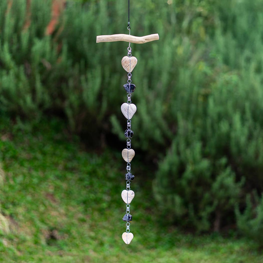 Petrified Wood Heart Garland